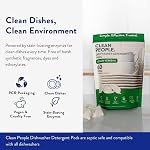 Clean People Tous les pods de lave-vaisselle naturels - Morceaux de graisse & Rinses Sparkling Clean - Sans résidus - Brosses à vaisselle sans phosphate - Lemon, paquet de 60