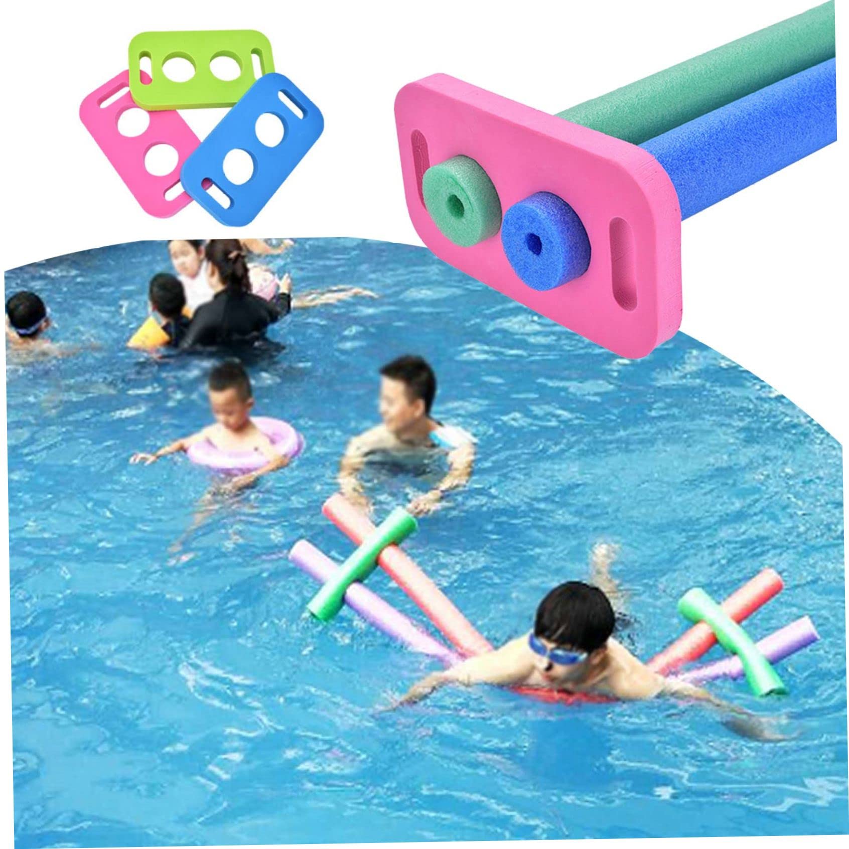 Connettore per Noodle per Piscina 3 Pezzi, 2 Fori, 3 Colori, connessione per Noodle da Nuoto