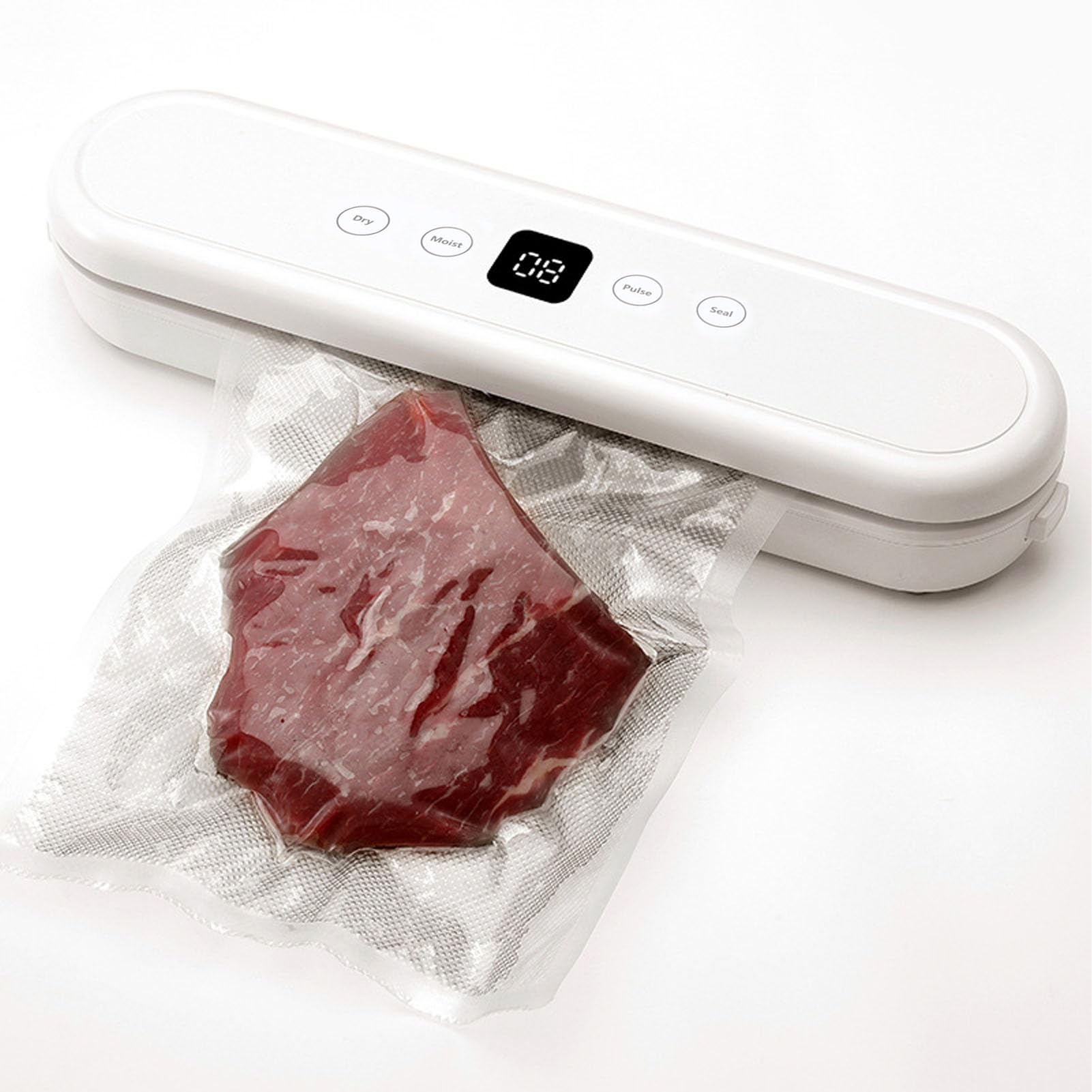 Generic Macchina Sottovuoto Automatica Compatta per Alimenti da 80 W, da -45 a -65 Kpa, con modalità Secco e Umido e 10 Sacchetti per la Conservazione degli Alimenti Domestici