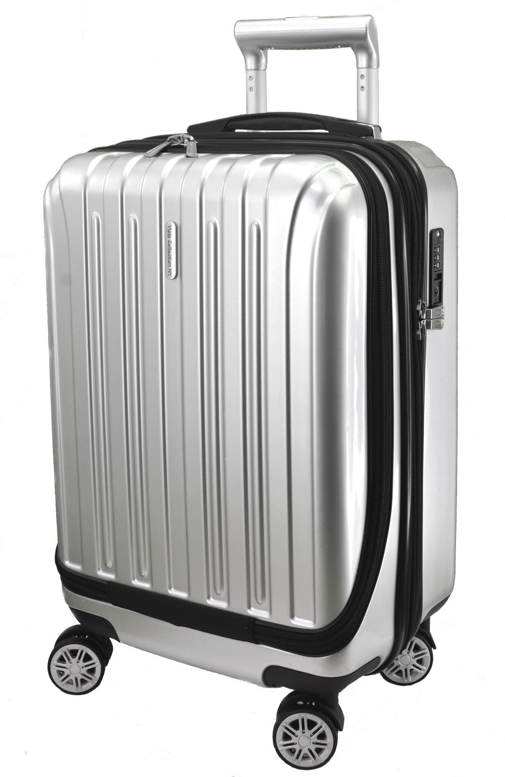Luggage 20” Carry-on Expandable Spinner Trolley with pocket for computer (Silver)