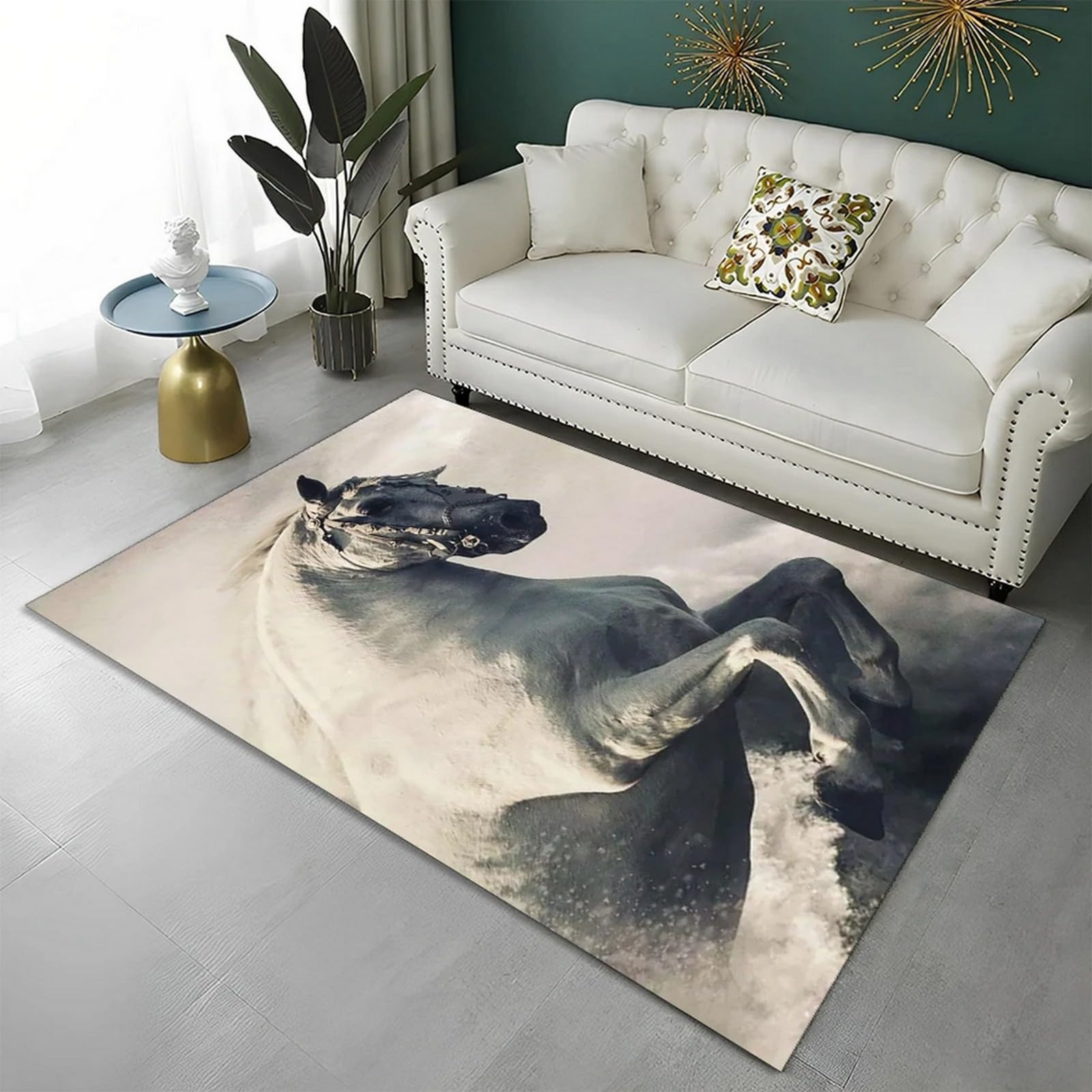 Printing Carpet, 3D Printed Animal Horse Non-Slip Area Rugs Hall Kitchen Bedroom Living Room Rug Mat - Carpet Floor Decorative 60 X 120 Cm -3304602629193 — image 1