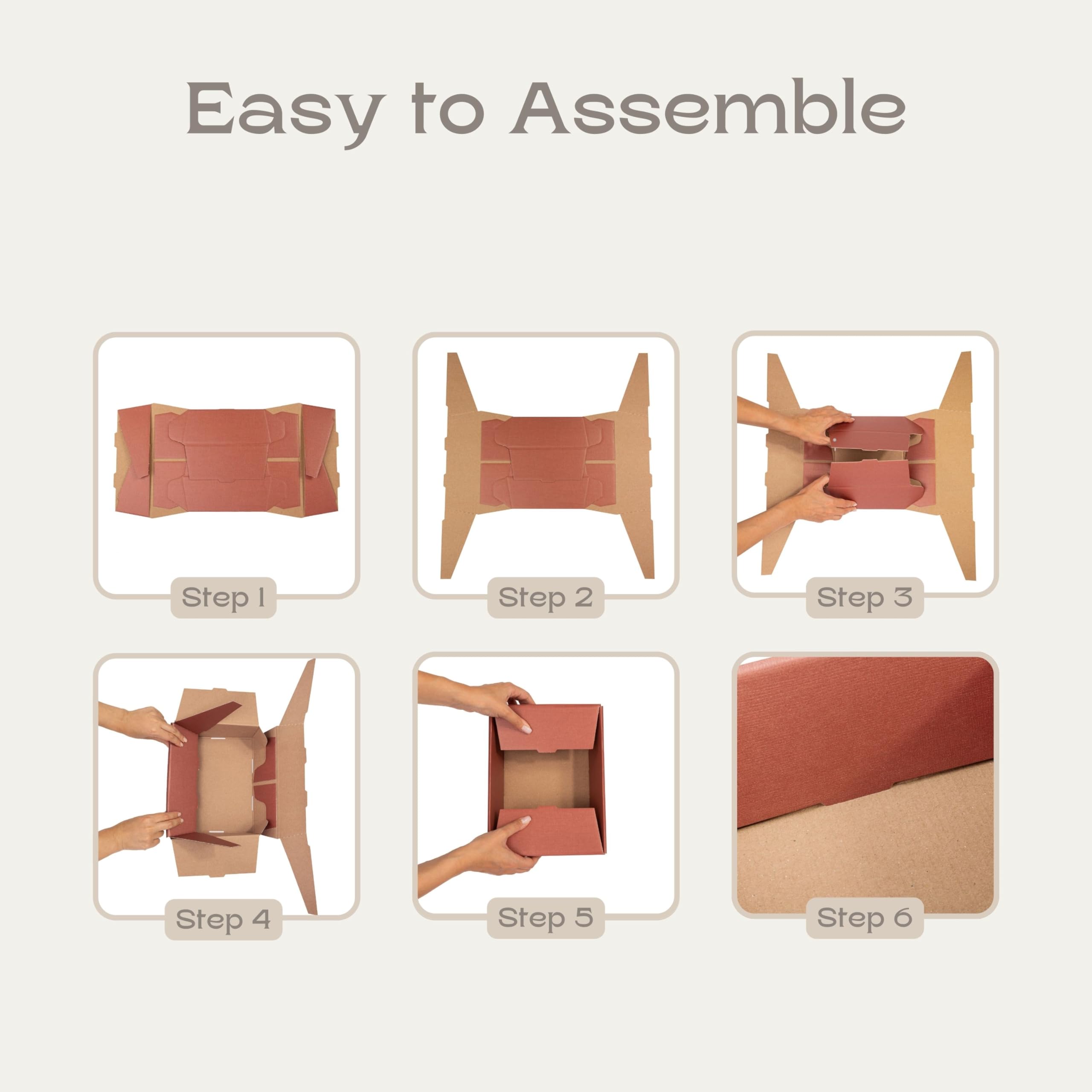 Paquete de 5 cestas vacías para regalos, cestas de regalo vacías para llenar, ideales para regalos de Navidad y regalos de San Valentín, 9 x 6.7 x 3.15 pulgadas, lino rojo