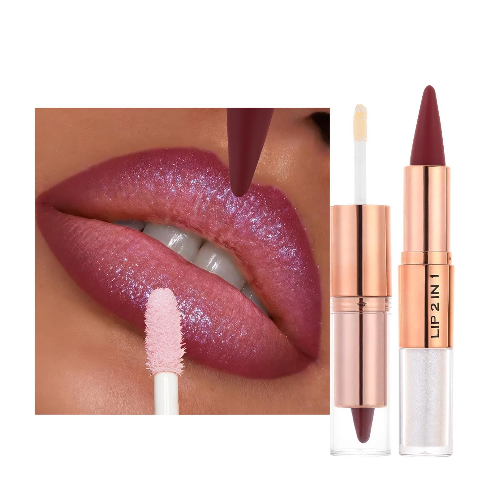 Clear Gloss and Lip Liner Liquid Lipstick Lip Combo Lip Combo Sets for Black Women High Pigmented Matte