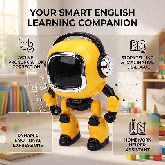 AI Desk Robot Companion, Voice Conversations & Personality, Interactive Smart Robot Pet for Kids and Adults