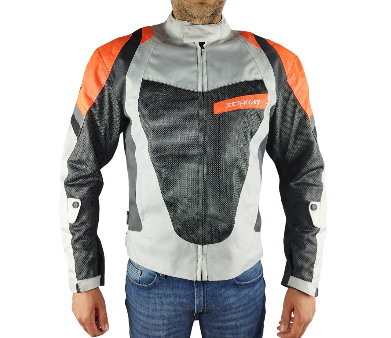 WinNet Giacca Giubbotto da Moto Estivo leggero Traforato traspirante Ventilato per l'Estate con Protezioni