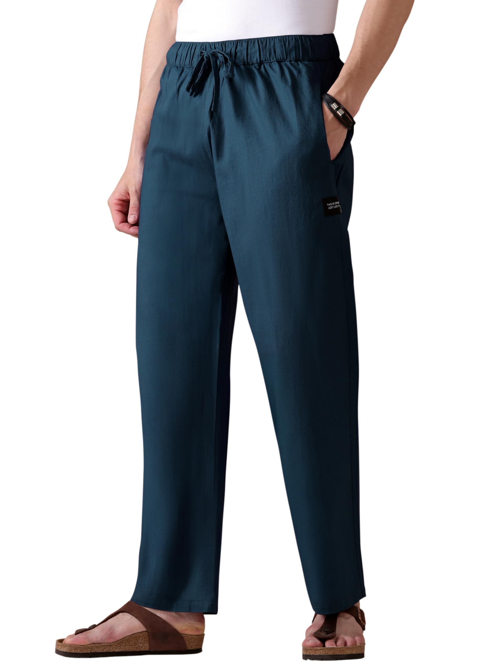 Cotton Loose Fit Pyjama For Men - Navy Blue | Pure Cotton | Elasticated Waistband | Casual Style | Nightwear For Men | Lounge Pants-image-40