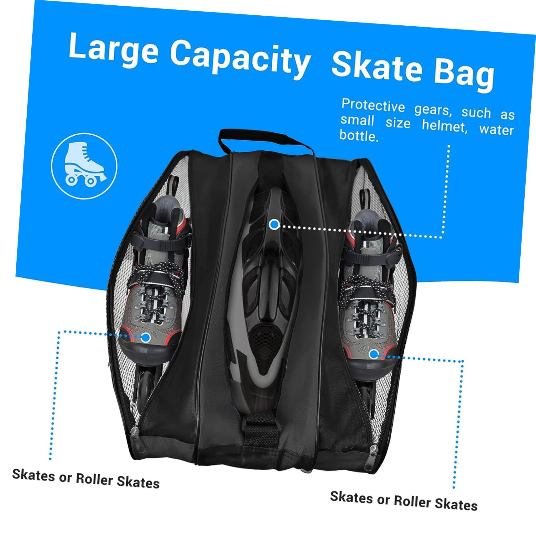 Borsa per Pattini da Ghiaccio e Roller Oxford Resistente, 2 Pezzi, Design Semplice e Funzionale per Uso Esterno e Trasporto Facile
