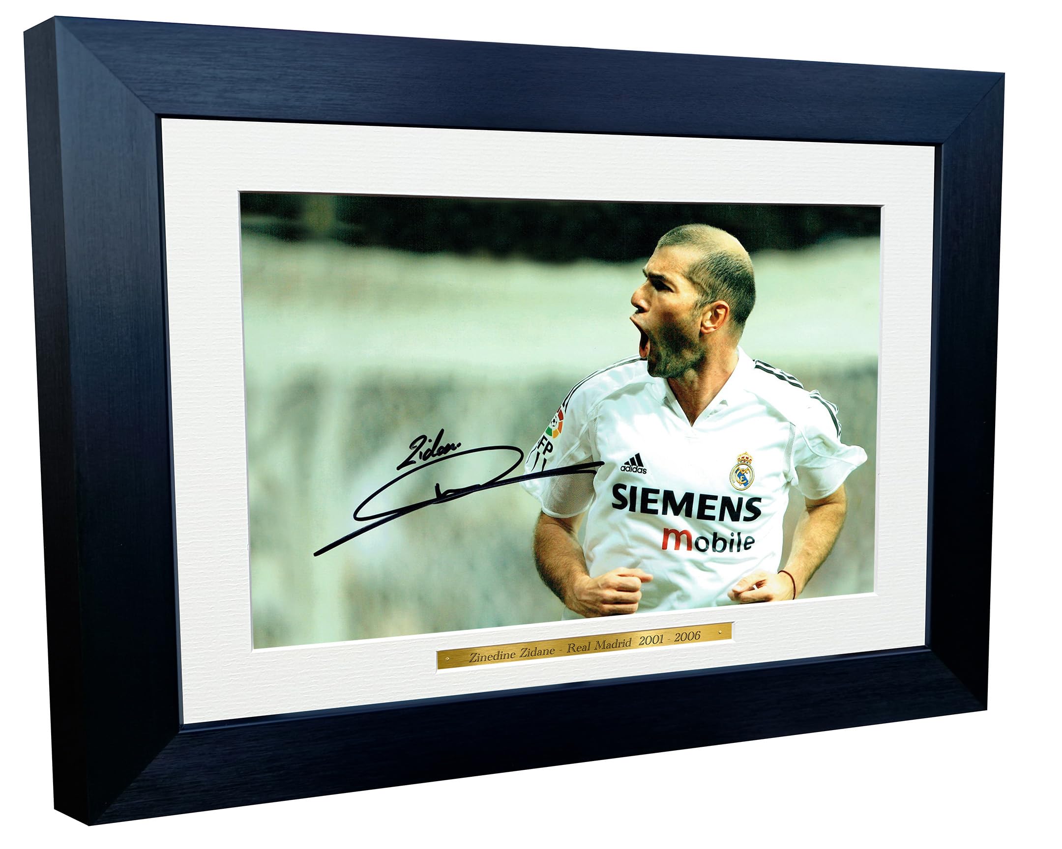 12x8 A4 İmzalı Zinedine Zidane Real Madrid İmzalı İmza İmza