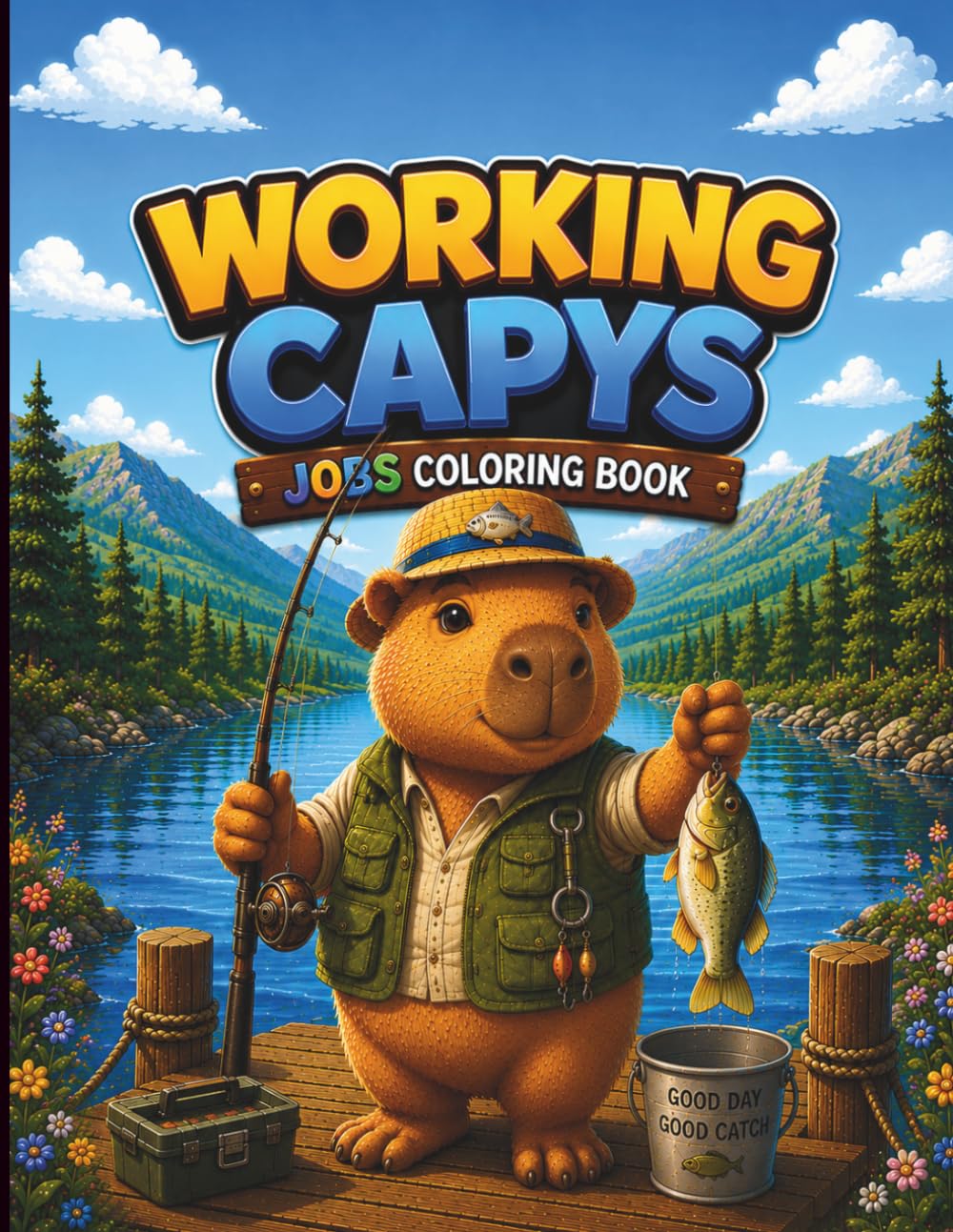 WORKING CAPYS ,Cute Jobs Coloring Book for Teens & Adults: Cute Jobs Coloring Book with Adorable Capybaras