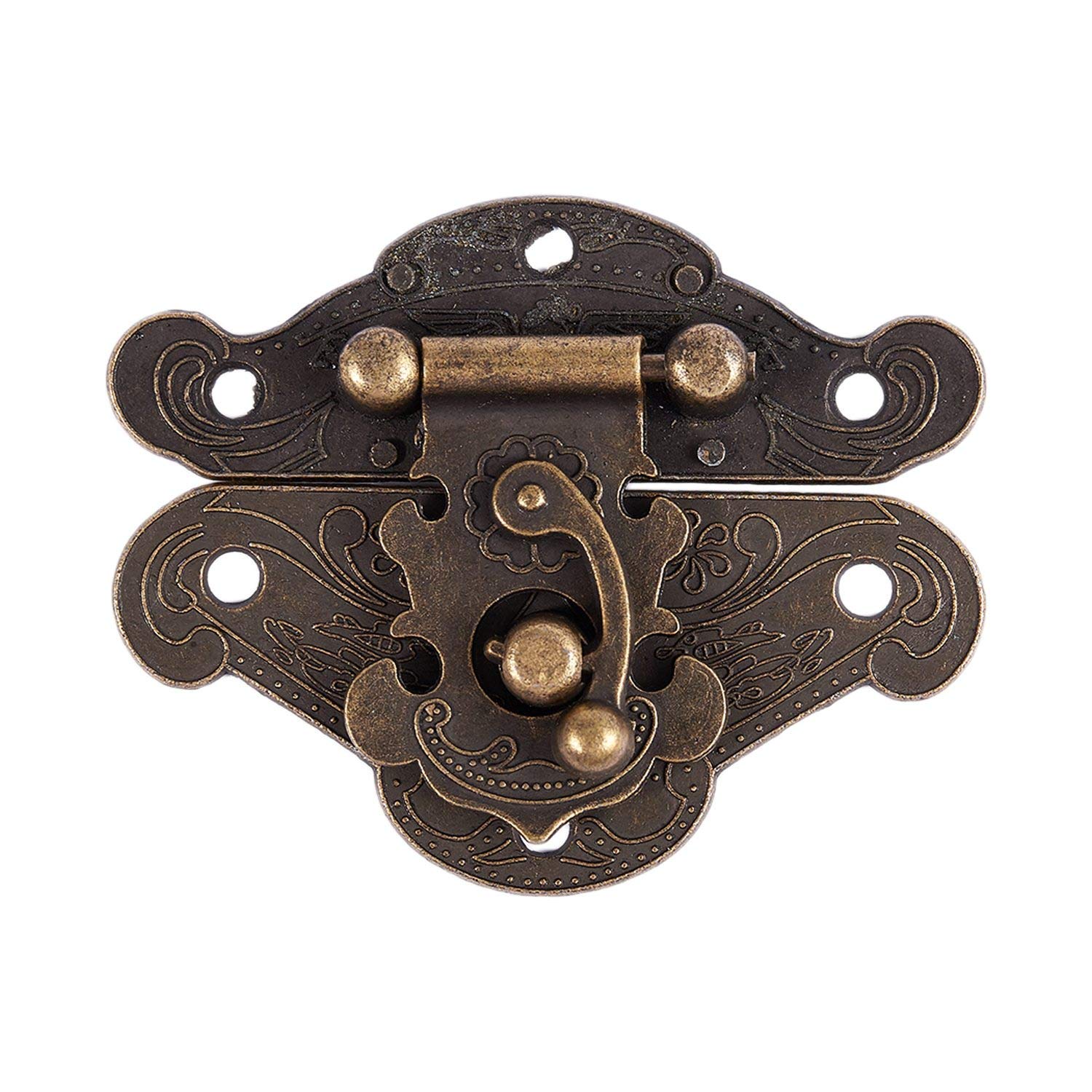Tuidzljd Antique Retro Vintage Decorative Wooden Jewelry Box Hasp Pad Chest Lock Size:Medium