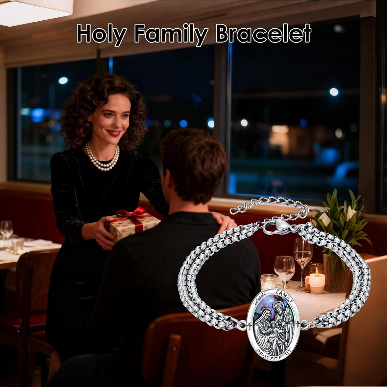 PROESS Saint Michael/Jude/Anthony/Sebastian/Francis/Gabriel/Peregrine/Florian/Raphael/Holy Family Bracelet 925 Sterling Silver Catholic Jewelry Gifts for Women Men