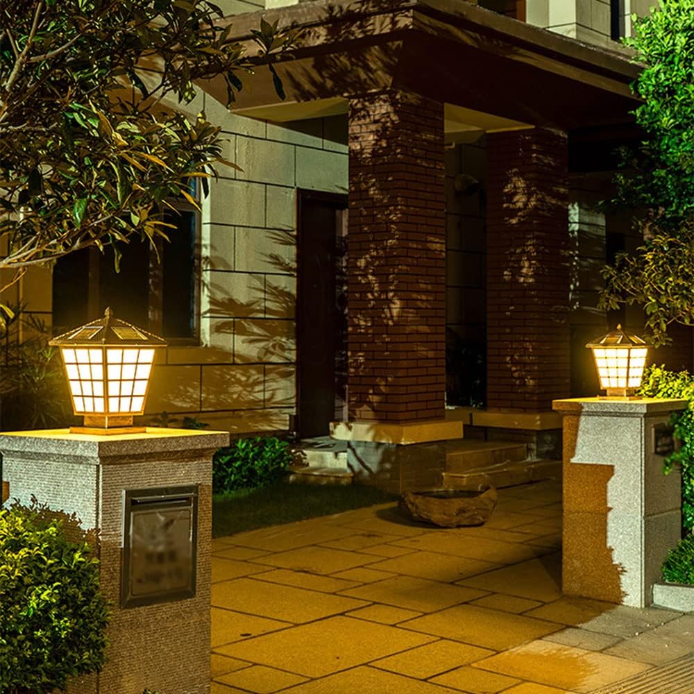 Oświetlenie filaru willi, elegancka lampa ogrodowa, osobowość światła słonecznego, oświetlenie kolumny domowej, latarnia słupka do pracy w domu, kreatywna latarnia na słupku