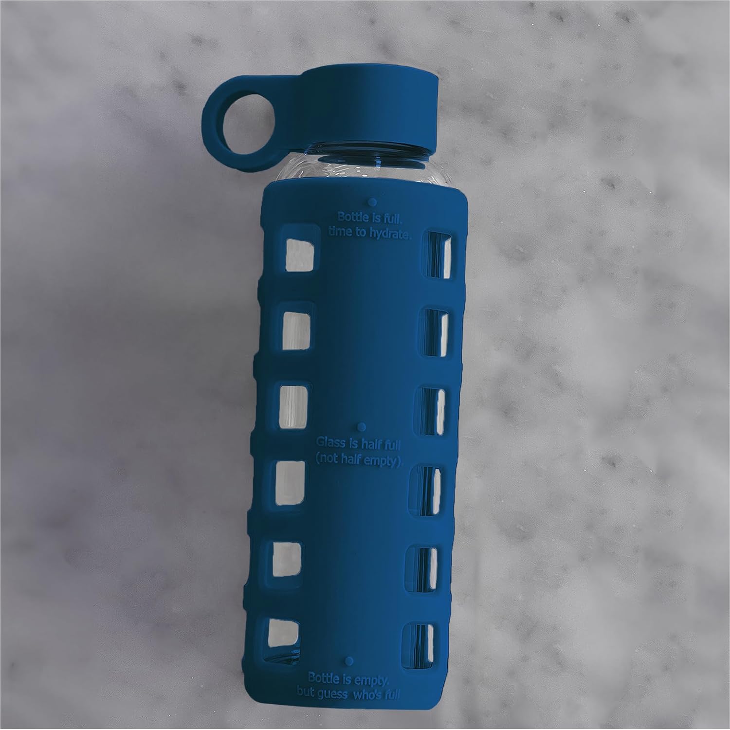 purifyou 40oz / 32oz / 22oz / 12oz Borosilicate Glass Water Bottle with Time & Volume Markers, Silicone Sleeve, Stainless Steel Lid | Reusable Glass Bottle for Water & Juice (12oz Chinese Porcelain) - Image 9