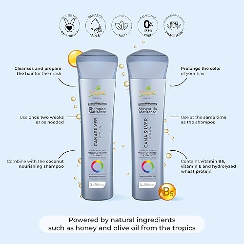 Miniatura 4 de Naissant Icy Cool Blonde Hair - Mascarilla tonificante morada  Elimina el cobrizo  Neutraliza los tonos amarillos y anaranjados  Sin parabenos,