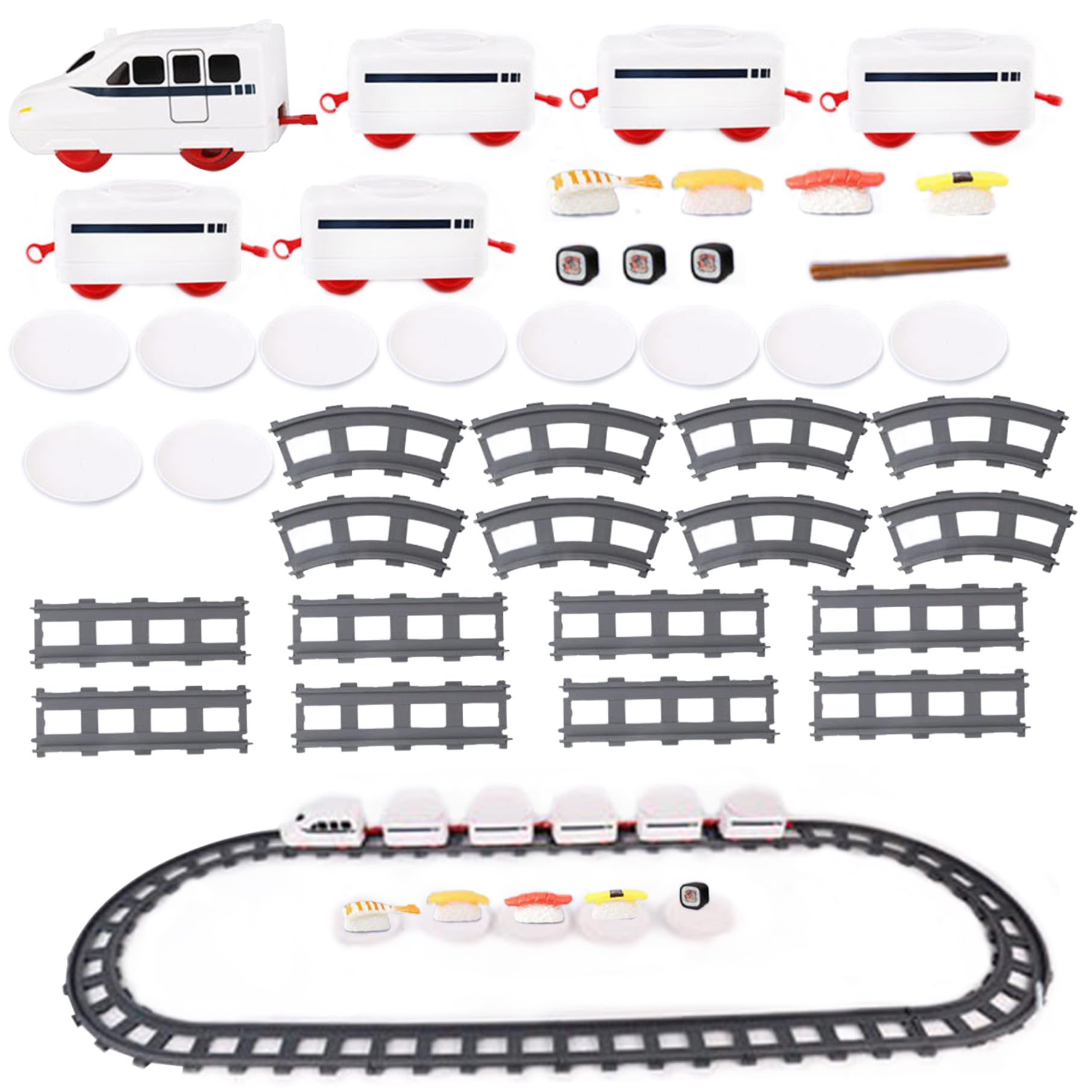 Train à Sushi pour Table 4 Plateaux Alimenté par Batterie