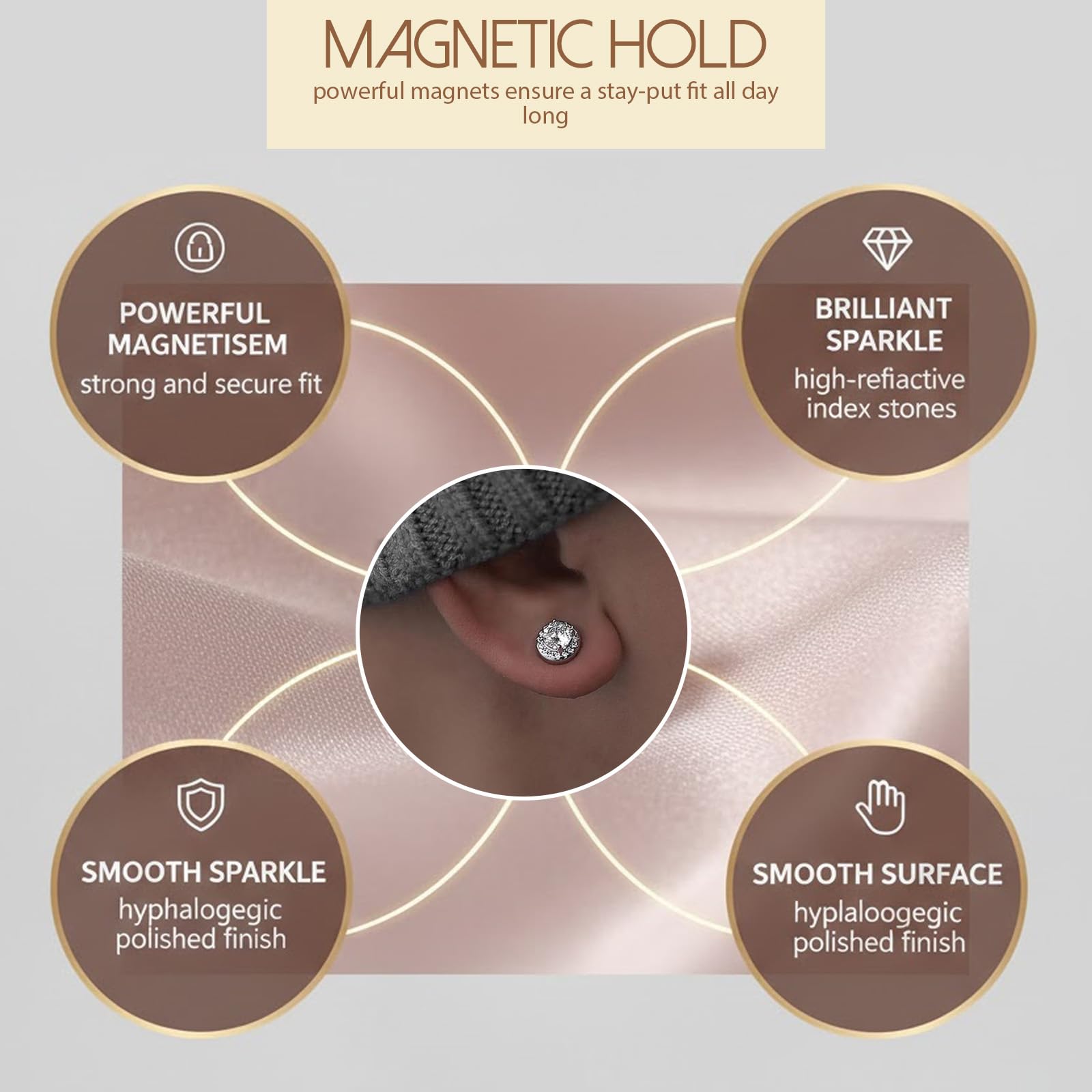 7Paia Orecchini Magnetici Uomo Donna, Senza Buco, Orecchini calamita in Acciaio Inossidabile, Orecchini Diamante, Stili Rotondi e Quadrati, Orecchinis Calamita per Uomo Donna Adolescente Regalo