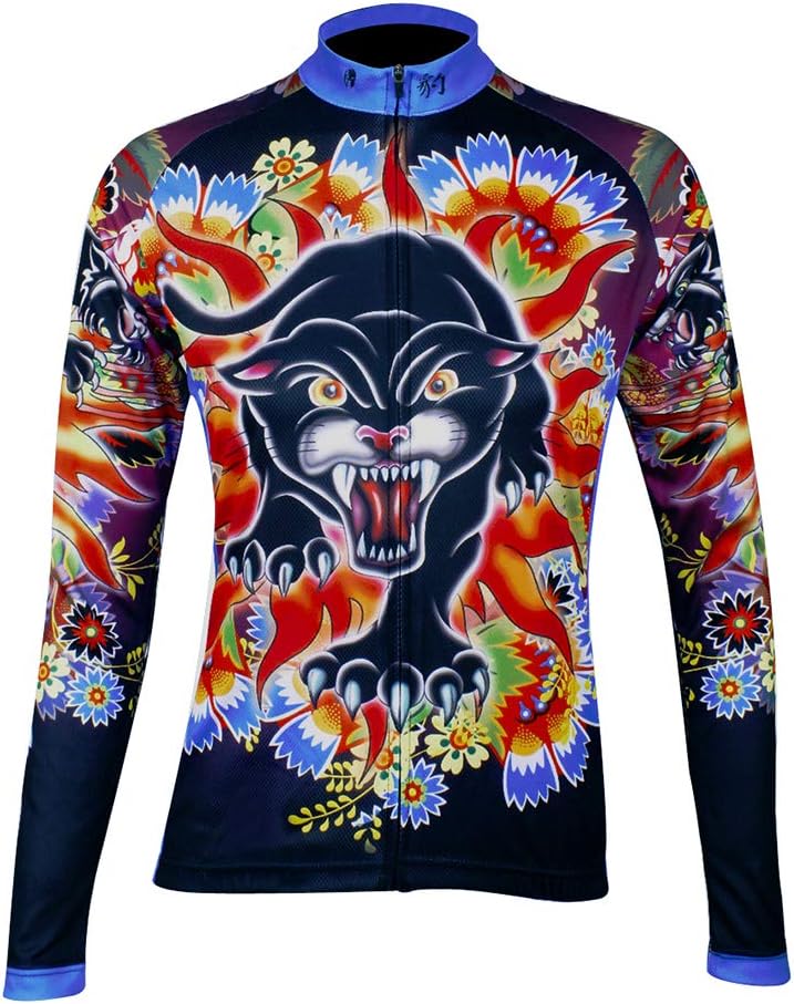 Cycling Jersey Women's Black panther pattern Long Sleeve mtb Tops Road Bicycle Clothing Jogging Motion Jersey XXXL
