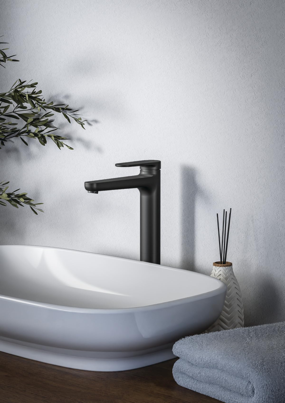 Ideal Standard Cerafine O Nuovo Miscelatore lavabo, alt. bocca 247 mm, 3,8l/min, scarico Push-Pull, FirmaFlow, tecnologia BlueStart – Nero Opaco (48x184,5x292mm)
