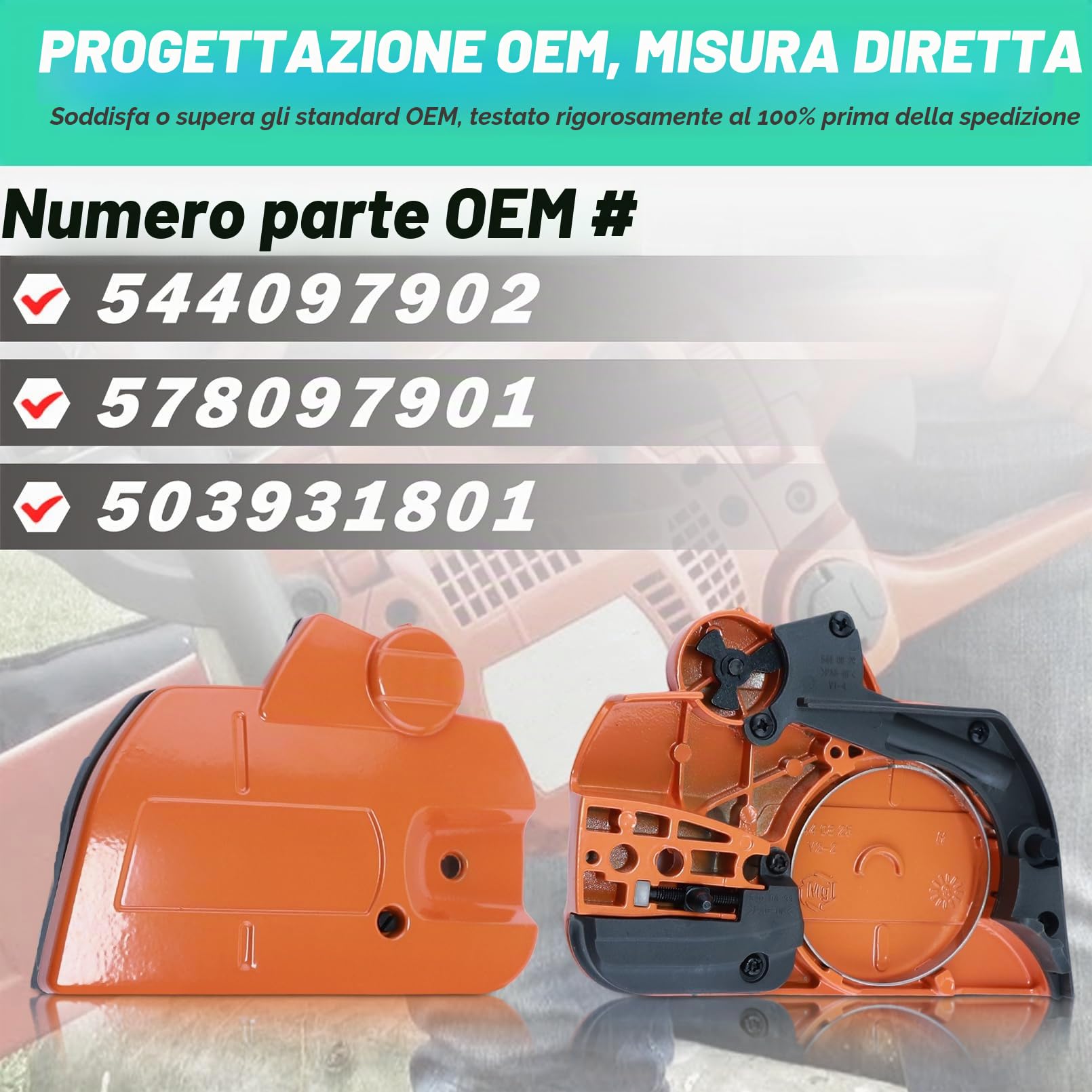 Adefol Coperchio Frizione Freno Kit per Husqvarna 445 450 con Tamburo Frizione .325" 7T Ingranaggio a Vite Senza fine Filtro dell'Aria Cuscinetto ad Aghi Guarnizione per 544097902, 578097901