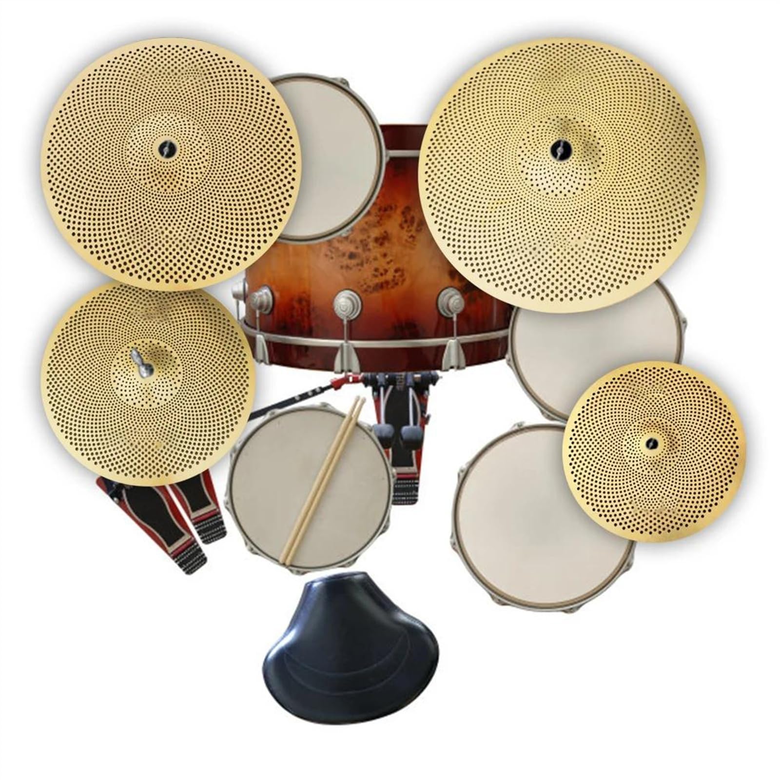 Cymbales Professionnelles Ensemble De Cymbales Golden Mute, Charleston De 14 Pouces, Cymbale Crash De 16 Pouces, Cymbale Crash De 18 Pouces, Cymbale Ride De 20 Pouces Pour La Pratique