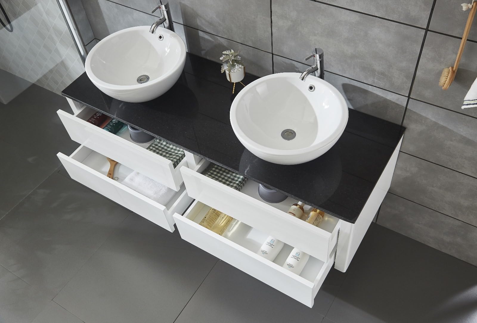 Mitepek Mobile bagno sospeso doppio lavabo appoggio specchio 150cm Drontes Sicorage