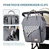 Lekebaby Baby Changing Backpack Changing Bag with Changing Pad Multifunctional Large Capacity Baby Bag Travel Bag for On the Road Gray