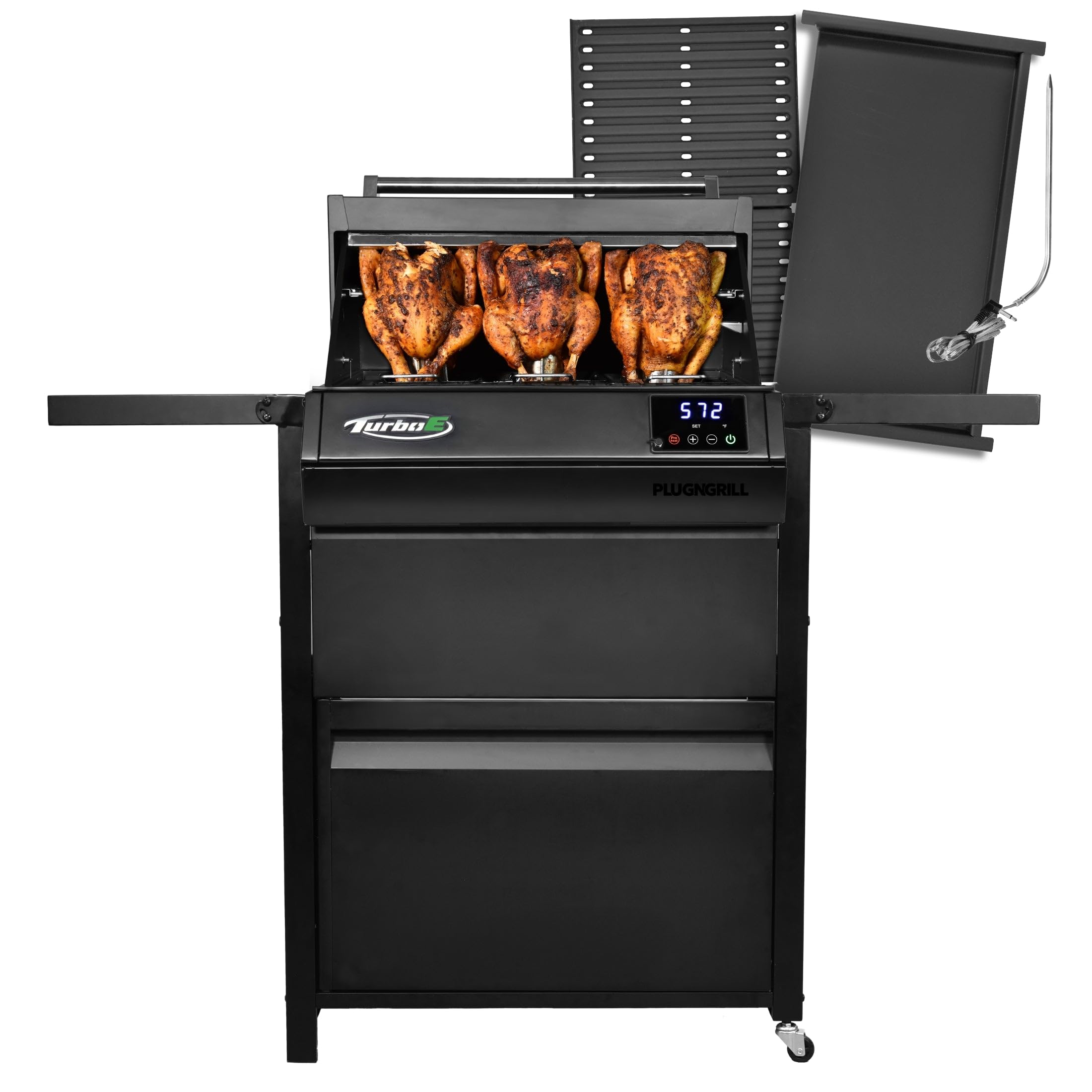 Turbo E XL Electric Grill, 1700W Infrared, Warming Rack and Probe, Apartment Friendly