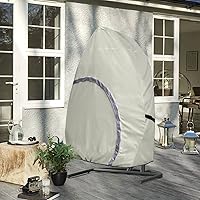 Vista 7 de Funda para silla de huevo colgante para patio, silla de mimbre impermeable para exteriores con funda de soporte, asiento doble