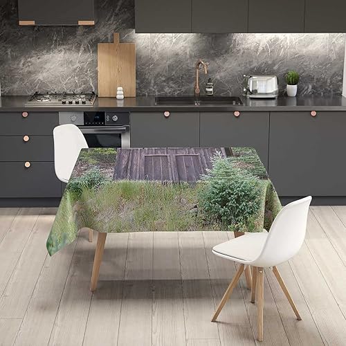 Vista 55 de Mantel Redondo para mesa de 4 sillas, morado y rosa, naranja, mantel para exteriores, 30 x 30 pulgadas