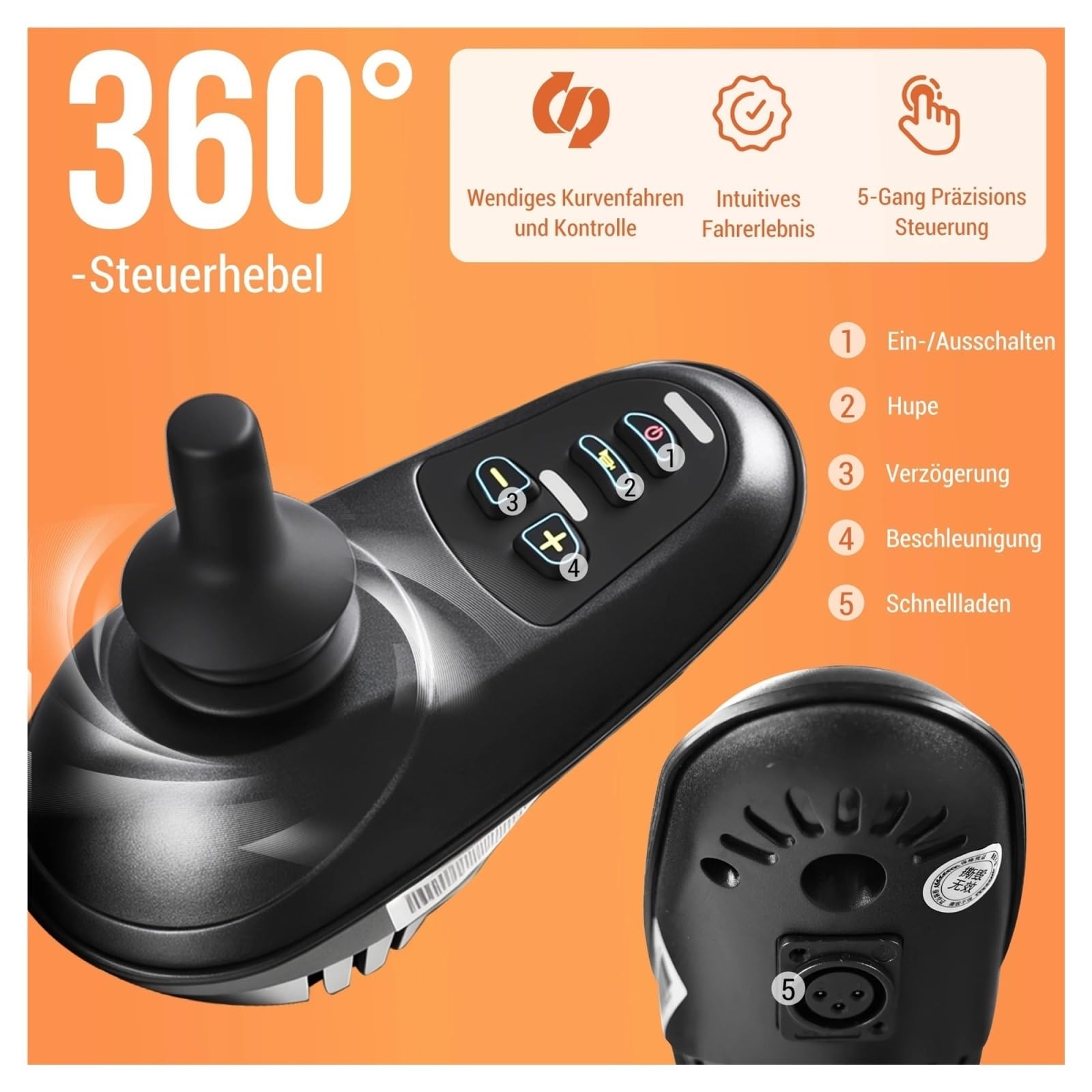 Sedia A Rotelle Elettrica Pieghevole, Motore Da 500 W, Batteria Al Litio Rimovibile 12 Ah, Autonomia Di 20 Km, Pneumatici Fuoristrada 40 Cm For Uso Quotidiano E All'aperto Comodo E Facile Da Usare