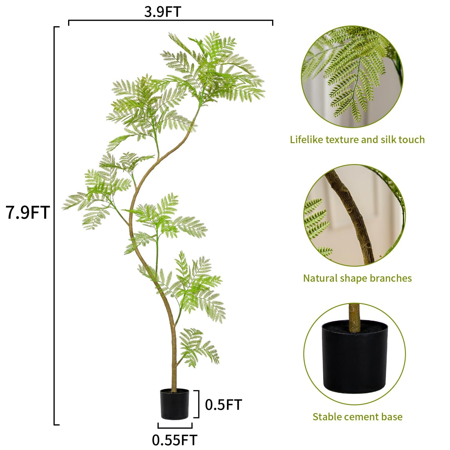 Condition photo showing New/Like New for 7.9ft artificial tree indoor-fake tree faux plants indoor fake jacaranda tree fake plants faux tree artificial trees for home decor indoor large faux plants indoor