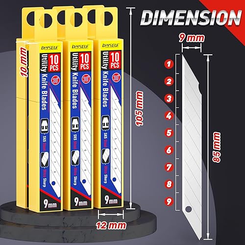 Miniatura 6 de DIYSELF Cuchillas de cuchillo utilitario, paquete de 50 cuchillas de corte de caja, cuchillas de cortador de caja para cuchillo utilitario de hoja a