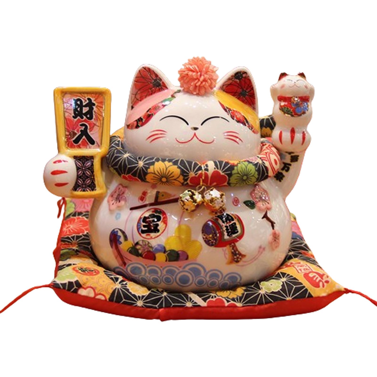 Ceramiczny szczęśliwy kot, ozdoba kota Maneki Neko, ozdobna ozdoba, przynoszący szczęście, ozdoba na prezenty noworoczne, rzeźba kolekcjonerska, ozdoby samochodowe do domu