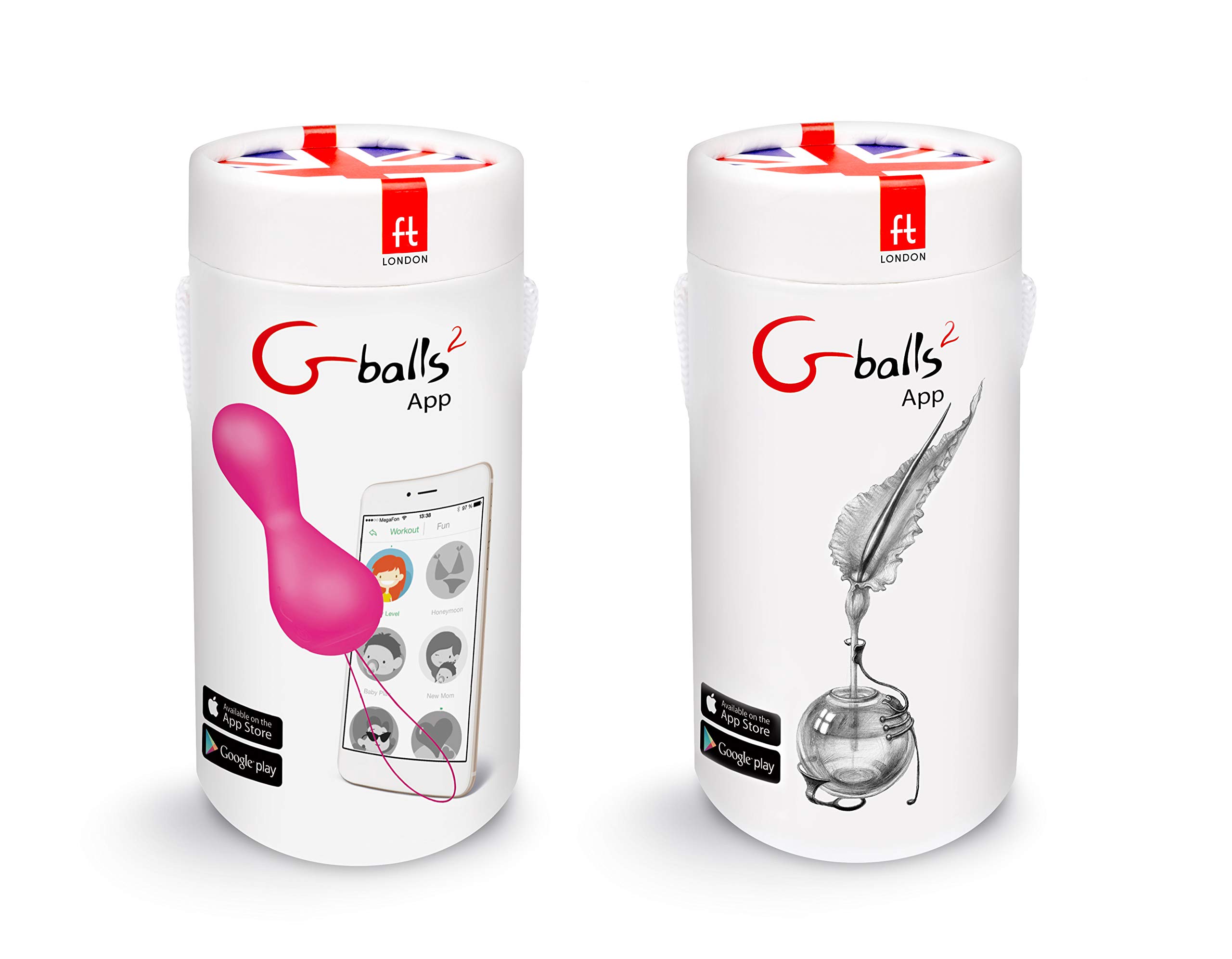 Funtoys G Vibe Petalo Rosa Palloni2 Kegal Bolas di ejercicio con aplicación móvil
