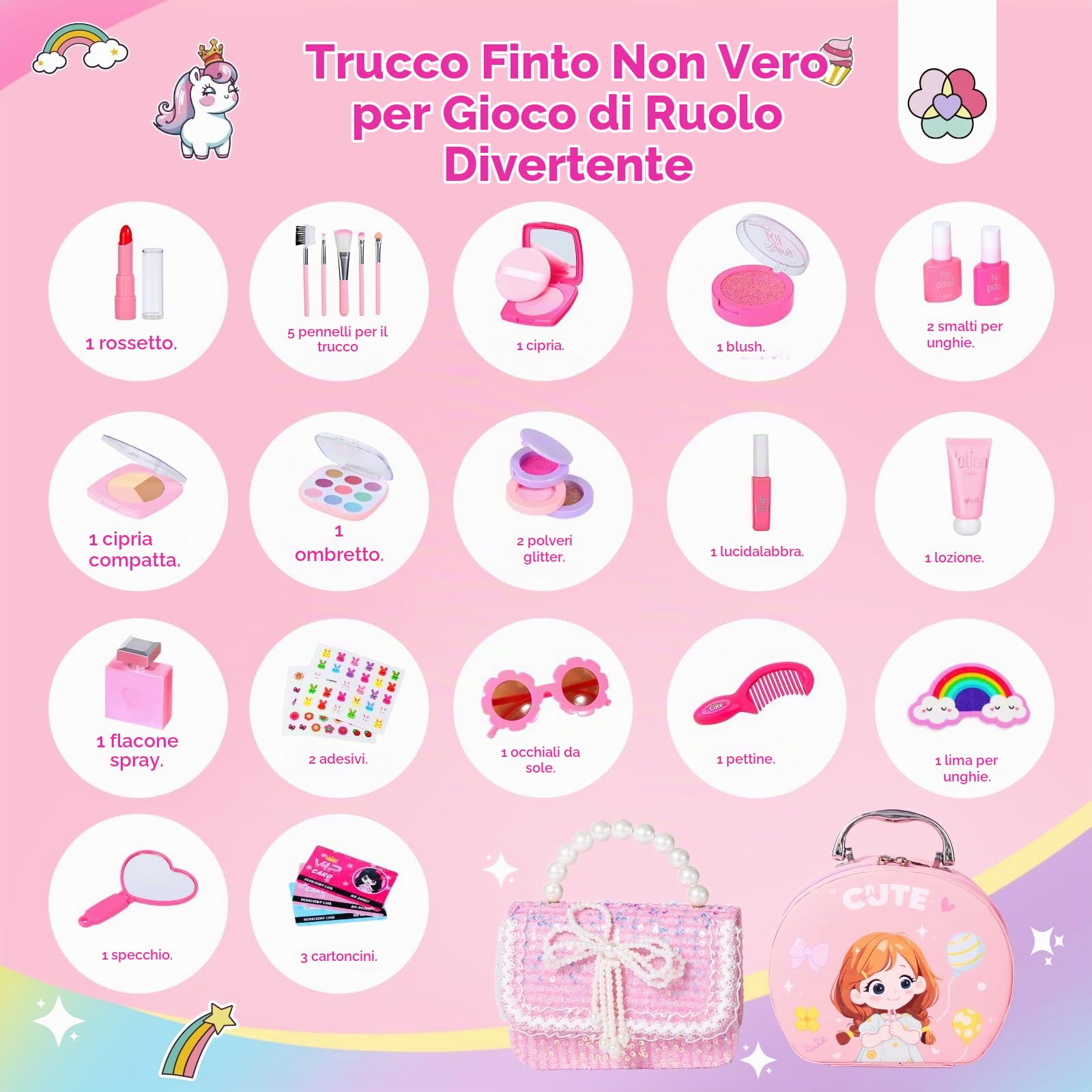 SAVILAND Set di Trucchi All-in-1 Valigetta Trucchi Lavabile Trucchi, Valigetta Trucchi Regalo di Natale o di Compleanno