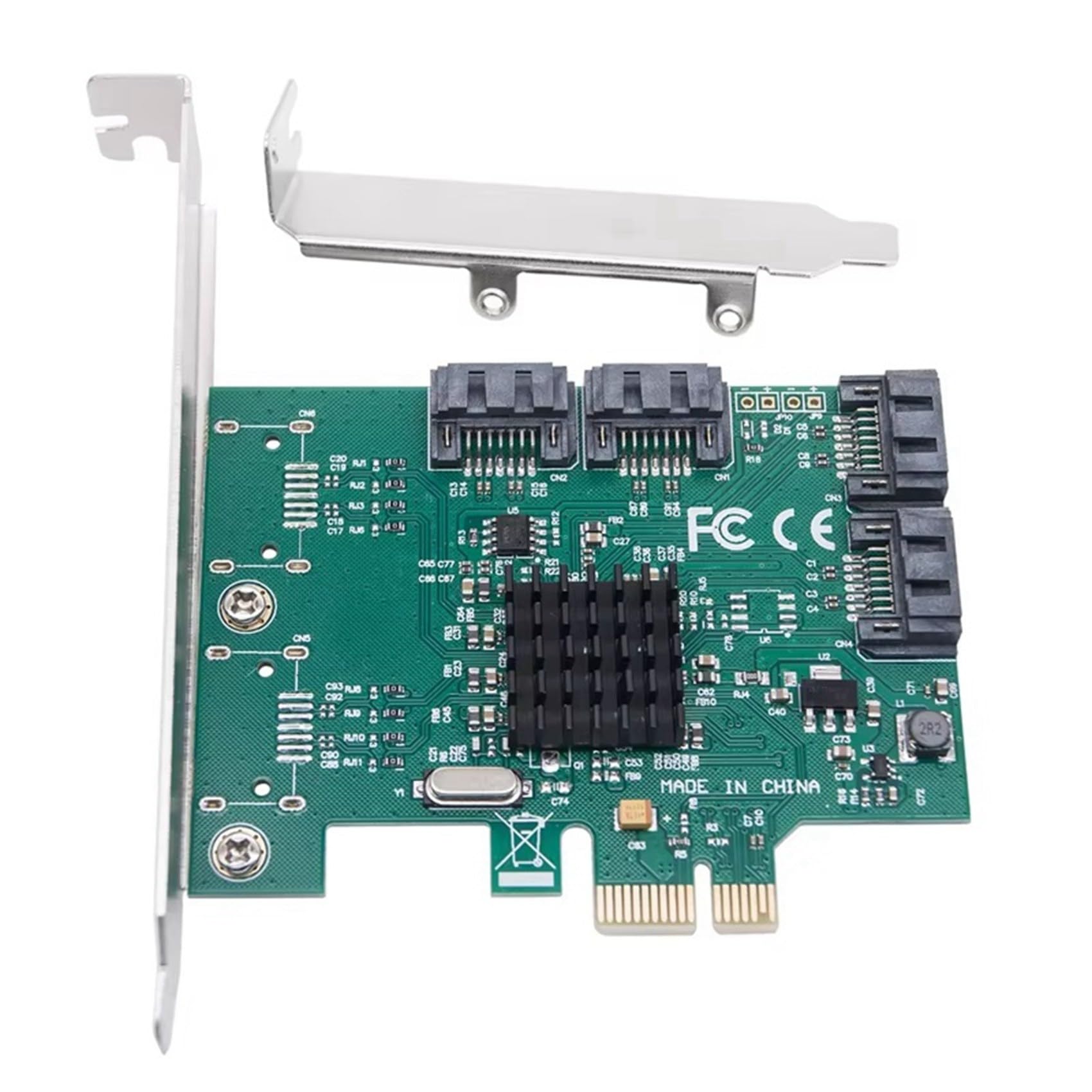 2 adattatori PCIE PCI Express X1 a 4 porte SATA3.0 Controller 88SE9215 Chip PCI E PCI-E 3 Multiplier