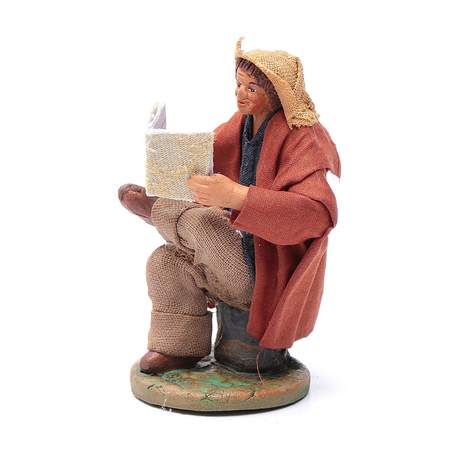Holyart Presepe Napoletano: Uomo mentre legge 10 cm presepe di Napoli