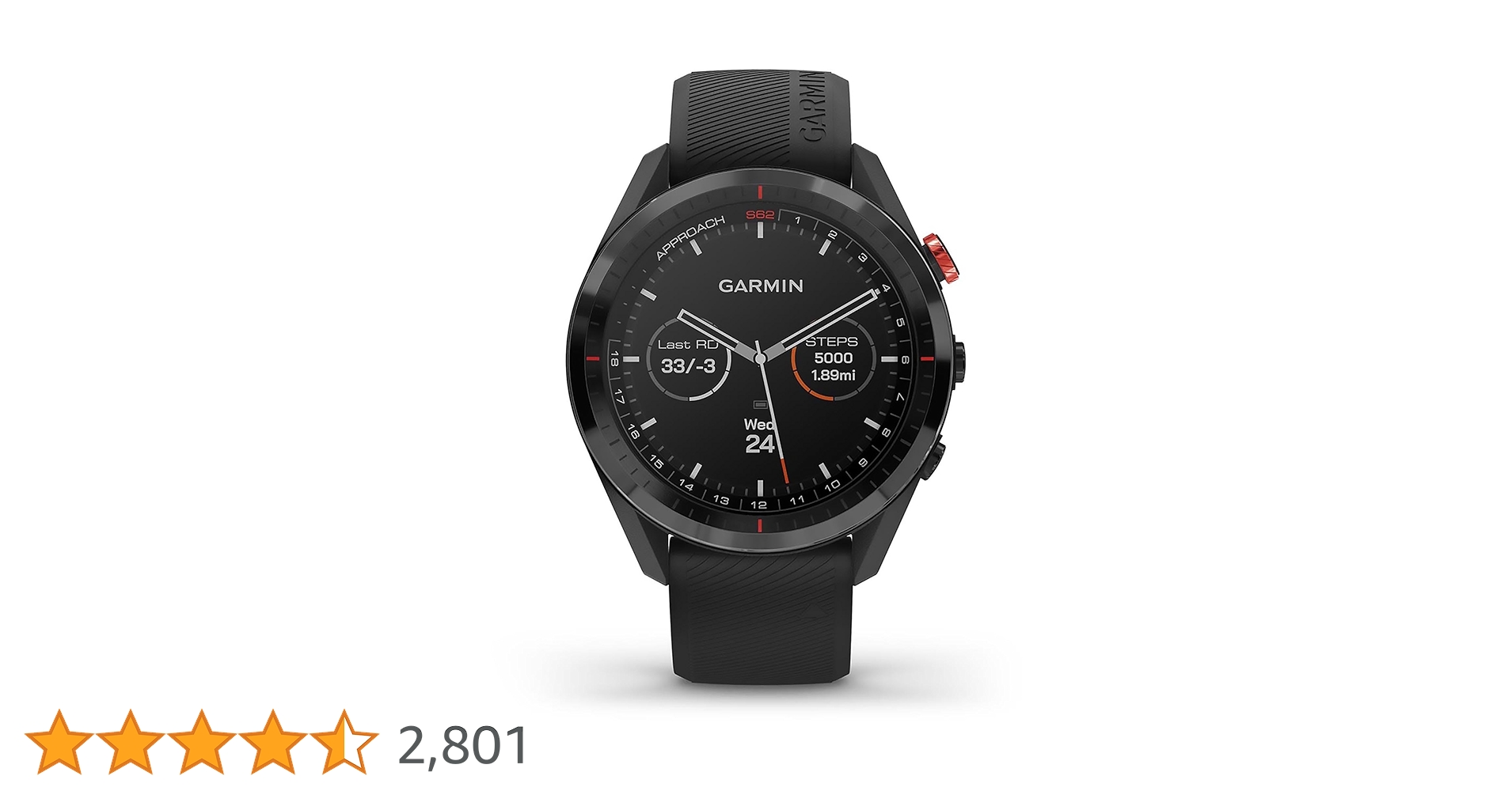 Garmin Approach S62, Premium Golf GPS Watch, Built-in