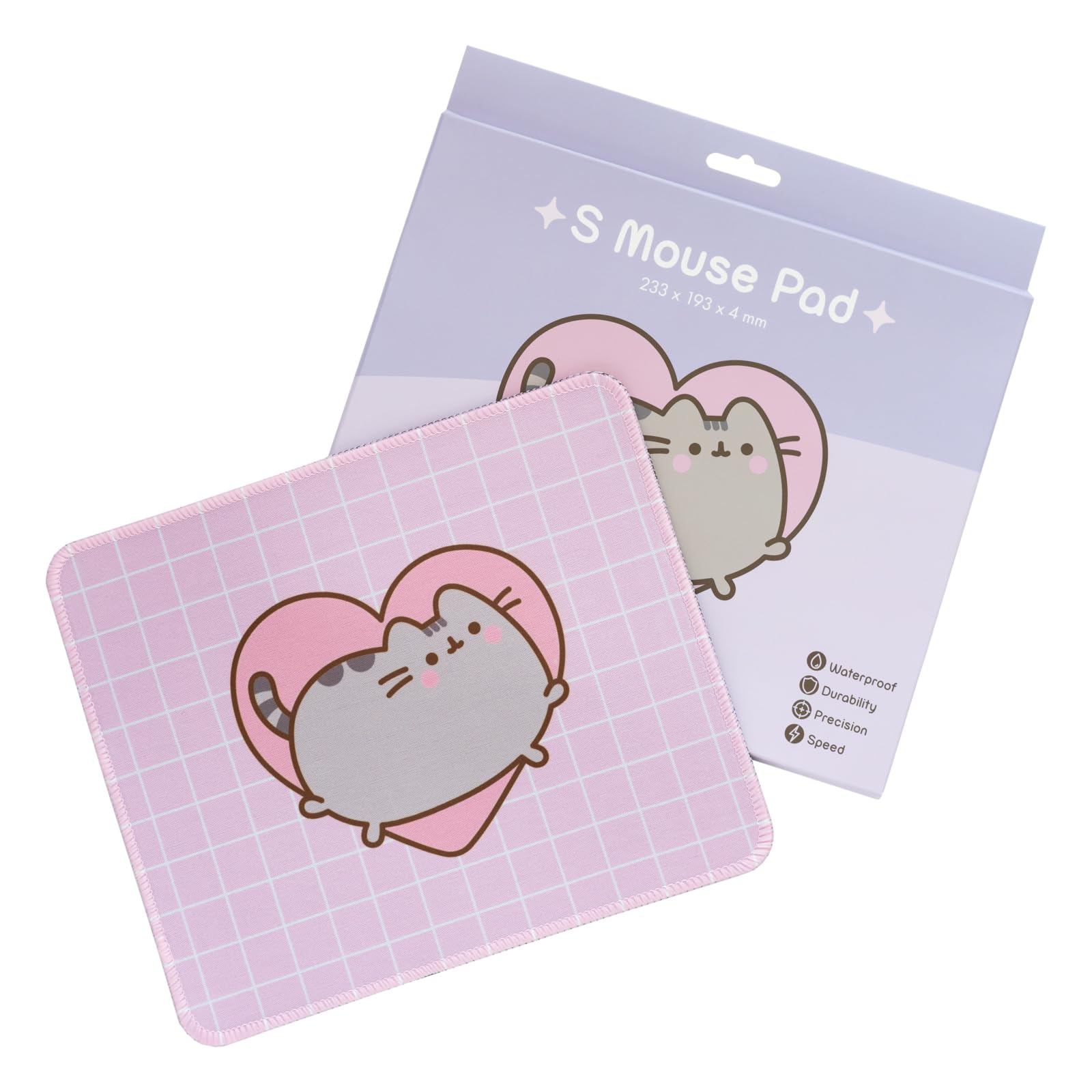 Grupo Erik Pusheen Mouse Pad | Non-Slip Rubber Base & Waterproof Gaming Mat | Pusheen Gifts | Pink Mat | Small Merch
