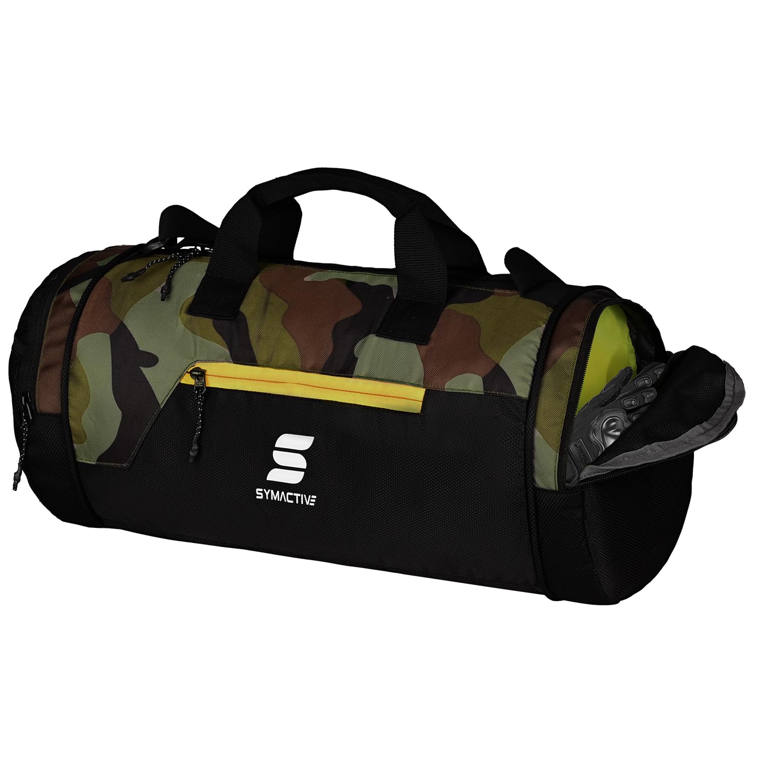 Amazon Brand - Symactive Medium Water Resistant Duffle Gym Bag| Fitness Bag | Sports Kit Bag | Training Bag | Shoulder Bag | Travel Carry Bag for Men/Women (Polyester, Khaki/Camo, 22 L) (B0CV48RDPL) Amazon Price History, Amazon Price Tracker