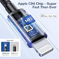 Vista 3 de [Certificado MFi de Apple] Syncwire Cargador de coche para iPhone de 32 W, cargador de teléfono súper rápido, encendedor de cigarrillos, adaptador