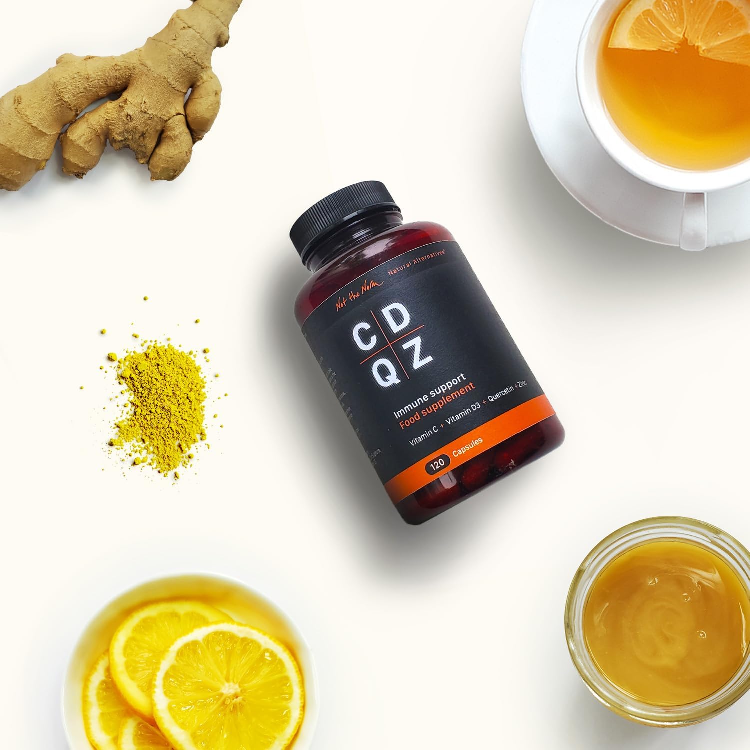 CDQZ - Quercetin, Zinc, Vitamin C, Vitamin D3 - Immune Support - 120 Capsules - Plastic-Free Packaging
