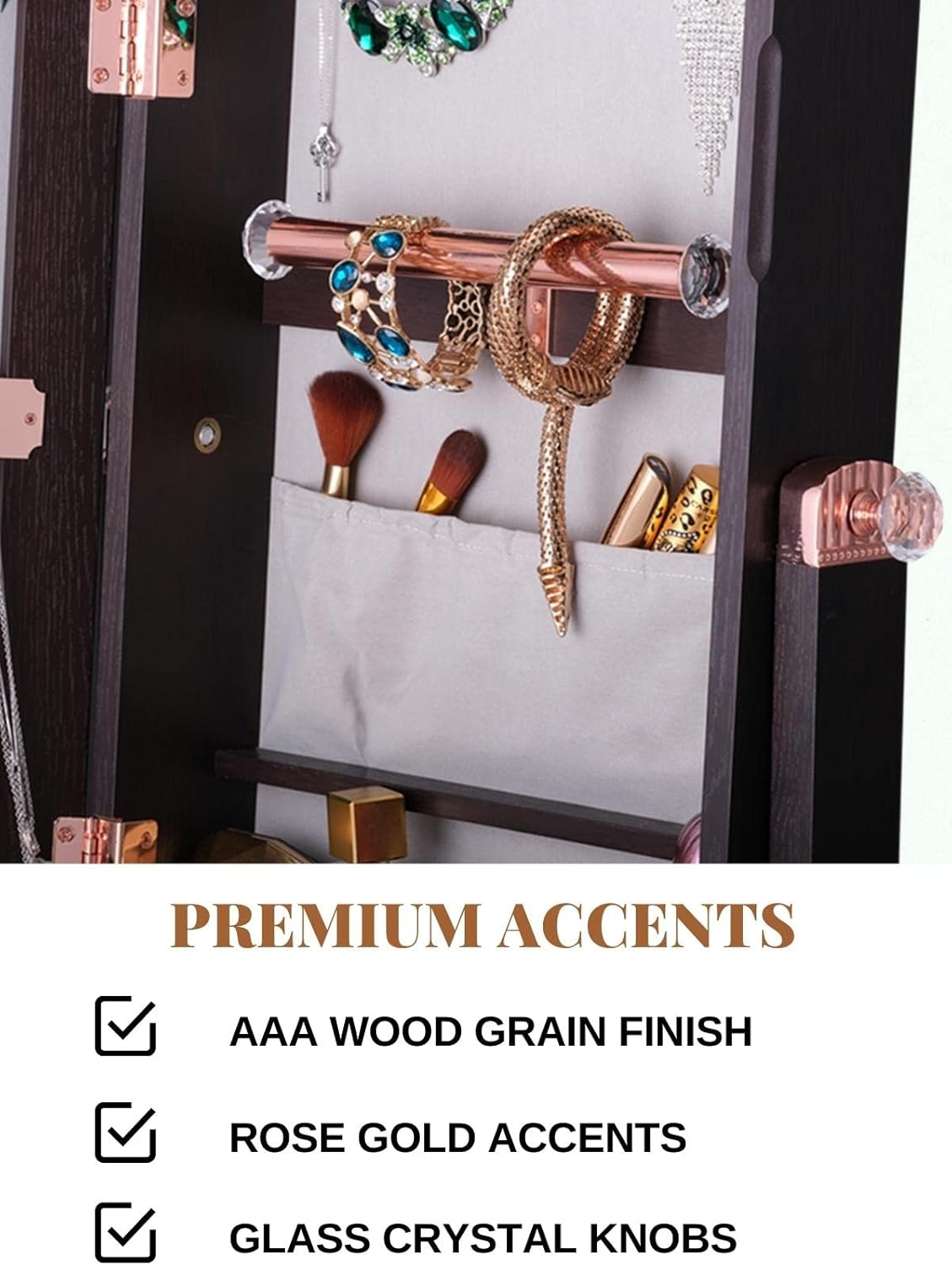 Buy LUXFURNI Jewelry Armoire Standing FullLength Mirror Makeup