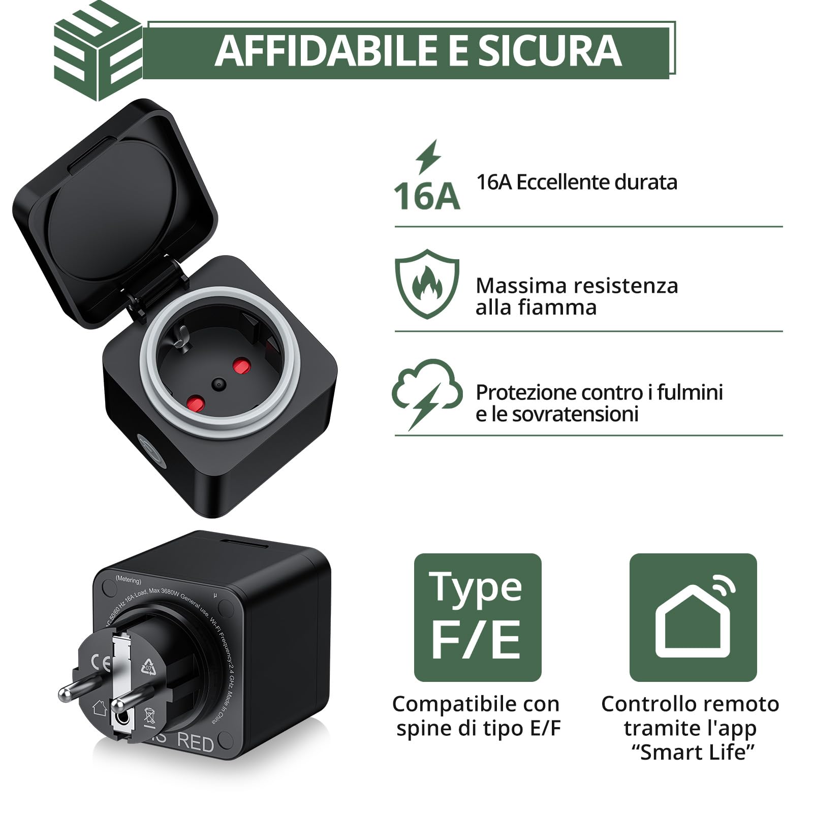 EYPINS Gniazdko WLAN Outdoor IP54, inteligentne gniazdko zewnętrzne 3680 W