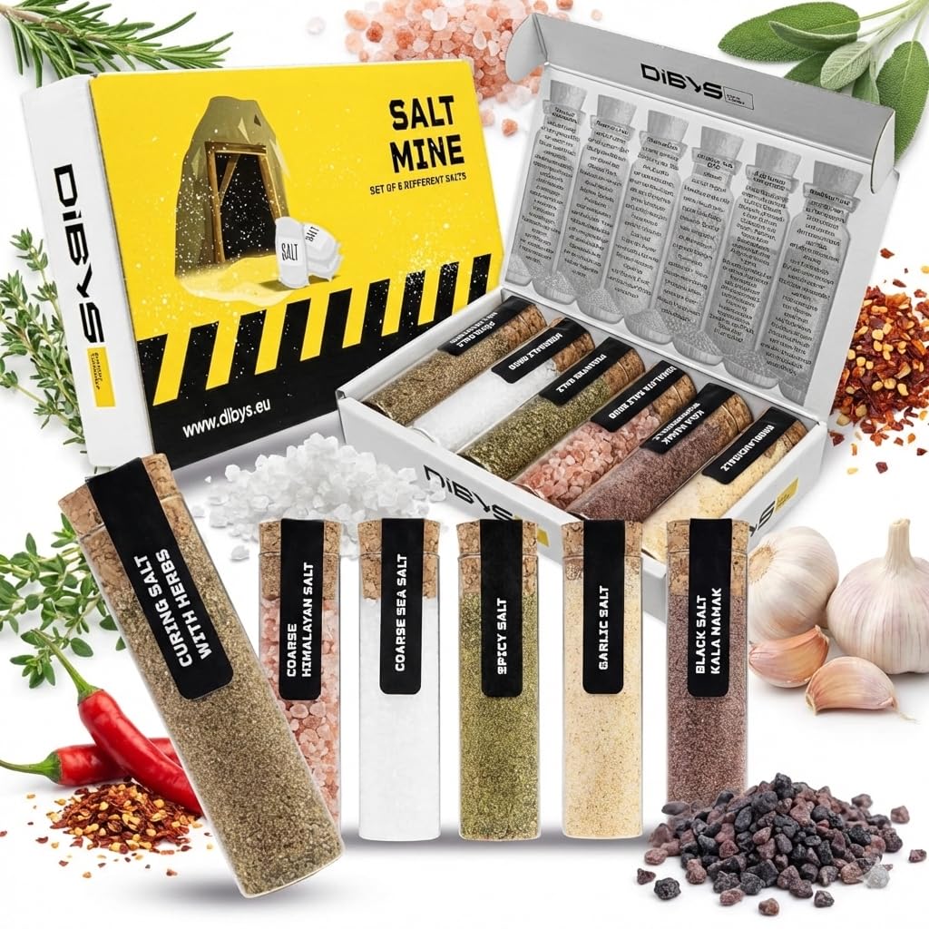 DIBYS Gourmet Pepper Seasoning Set - 6 Authentic Pepper Blends with Recipes - Mixed & Pink Whole Peppercorns, Garlic, Lemon, Orange and Black Pepper - Seasonings & Spices - Gift for Foodies & Cooks