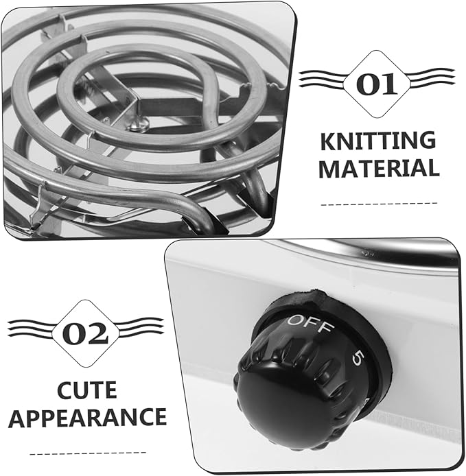 Estufa Eléctrica de Doble Quemador Portátil 2000W Blanco miniatura 4