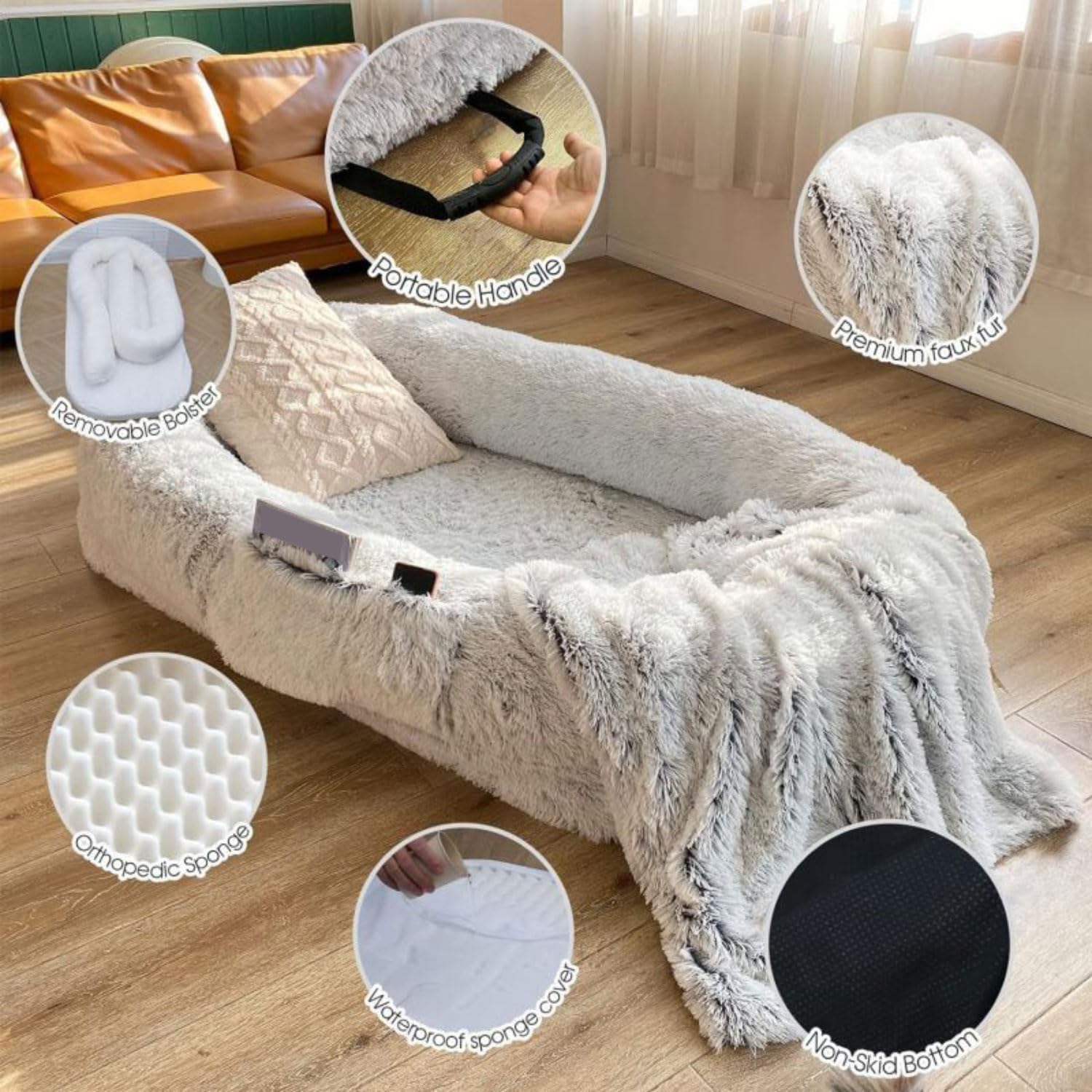Łóżko dla psa kryty duży rozmiar łóżko sofa łóżko dla psa XXL zmywalna poduszka dla psa miękka wygodna mata dla psa antypoślizgowa mata dla psa antylękowa poduszka dla psa