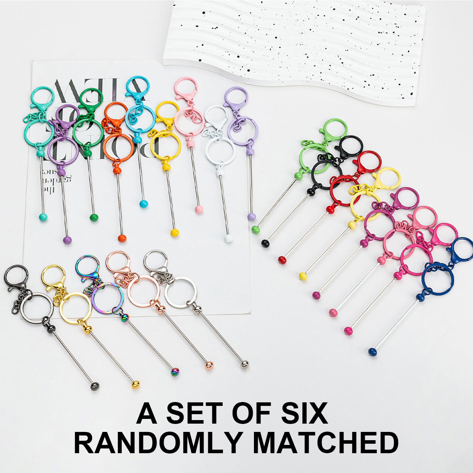 Sxutop 6 Pièces Porte Clé Pour Femme Fille Porte-Clés Avec Perles