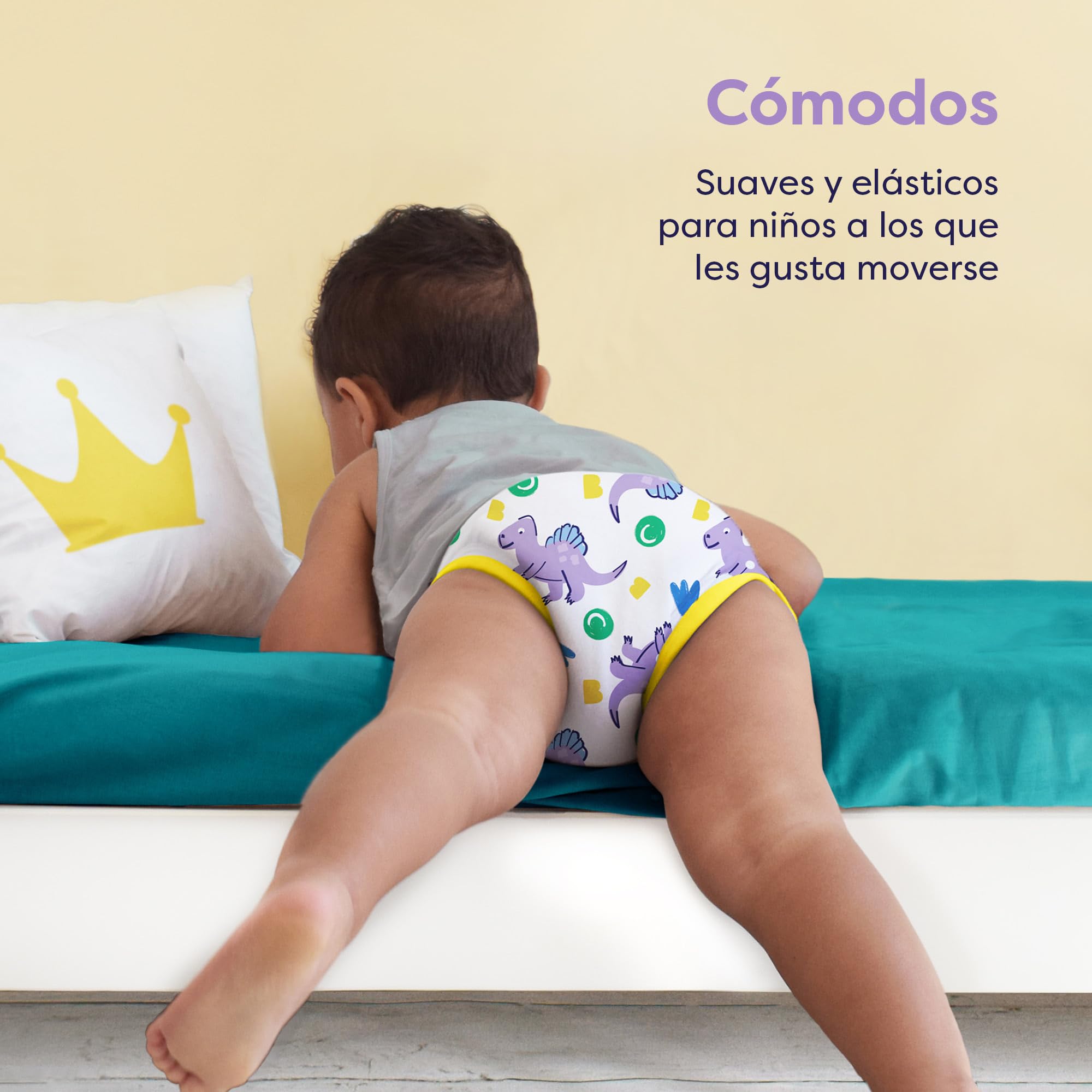 Bambino Mio Calzoncillos de aprendizaje reutilizables para bebé y niño pequeño, Pack de 3, 2-3 años, Dinos valientes, niños y niñas, ropa interior para dejar el pañal