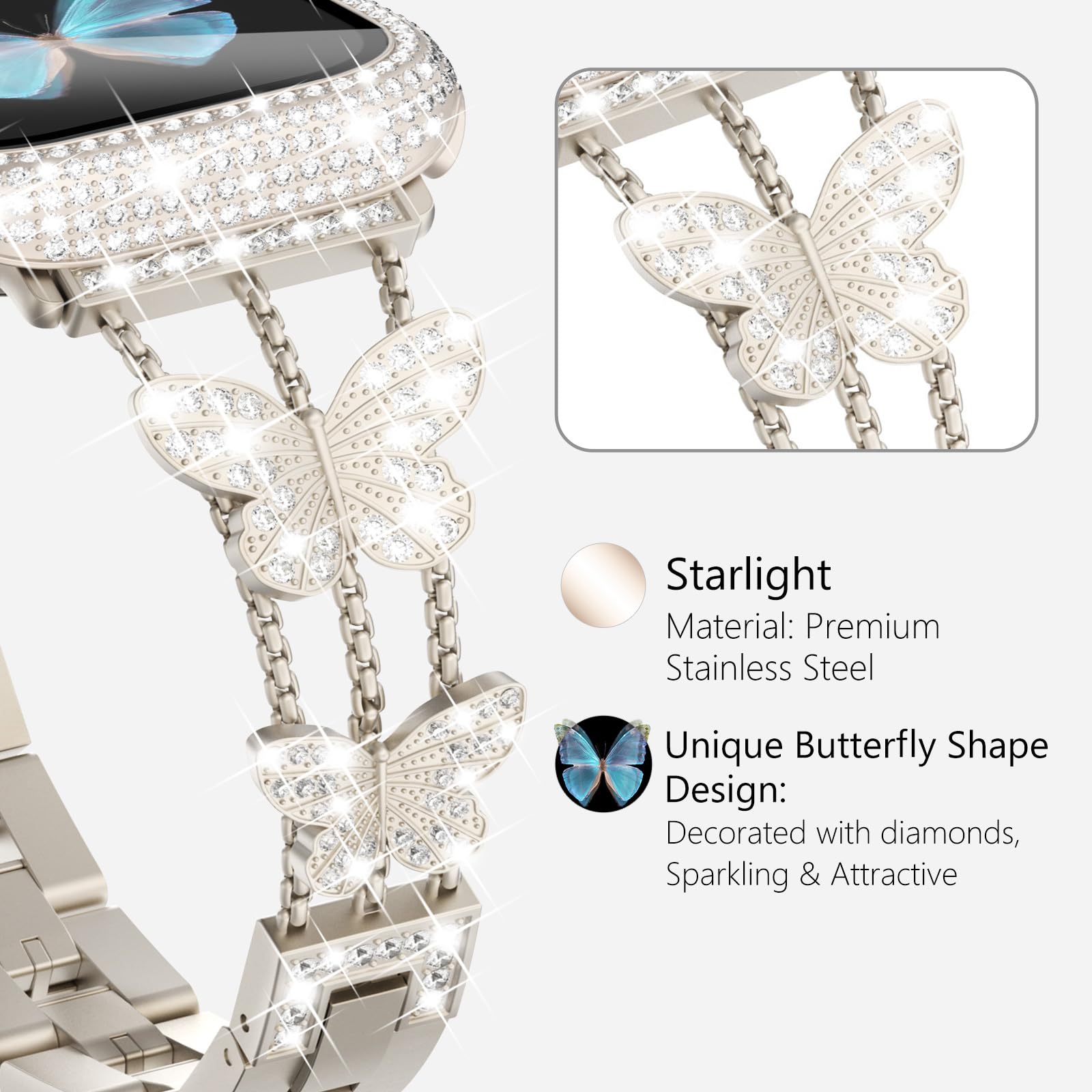 Amazon.com: Wingle Bling Band and Case for Apple Watch Band  display picture 2
